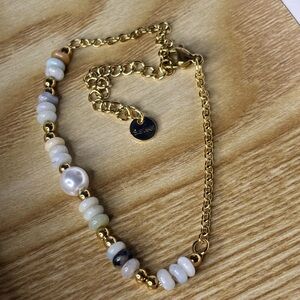 Stainless Steel 18k Gold Plated and Pearl Beaded Bracelet